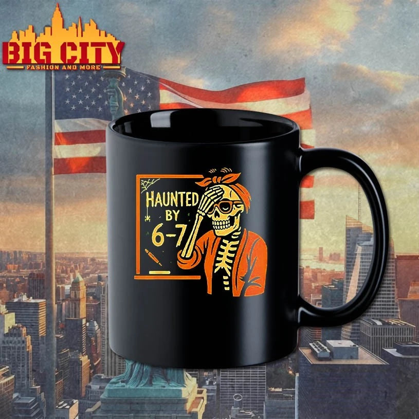 Haunted By 6-7 Funny Teacher Halloween Skeleton Six Seven Meme shirt