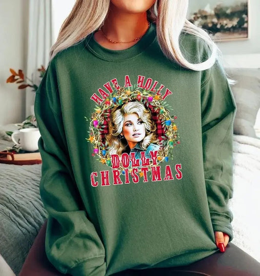 Have A Holly Dolly Christmas Sweatshirt, Holly Dolly Christmas Shirt, Holly Xmas Shirt, Music Christmas Sweatshirt, Funny Christmas Shirt