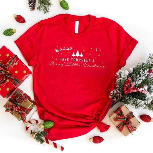 Have Yourself A Merry Little Christmas T-shirt, Cute Christmas Tee, Holiday Tshirt, Christmas Gift,Christmas Tree, Merry Christmas, Happy Christmas