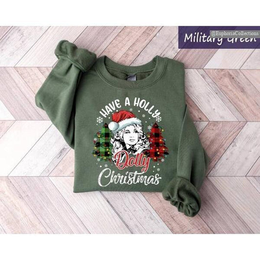 Have a Holly Dolly Christmas Noel Shirt, Sweater, Hoodie, Western Christmas Country Music Christmas, Cowgirl Xmas Tee , Global Trending Outfits