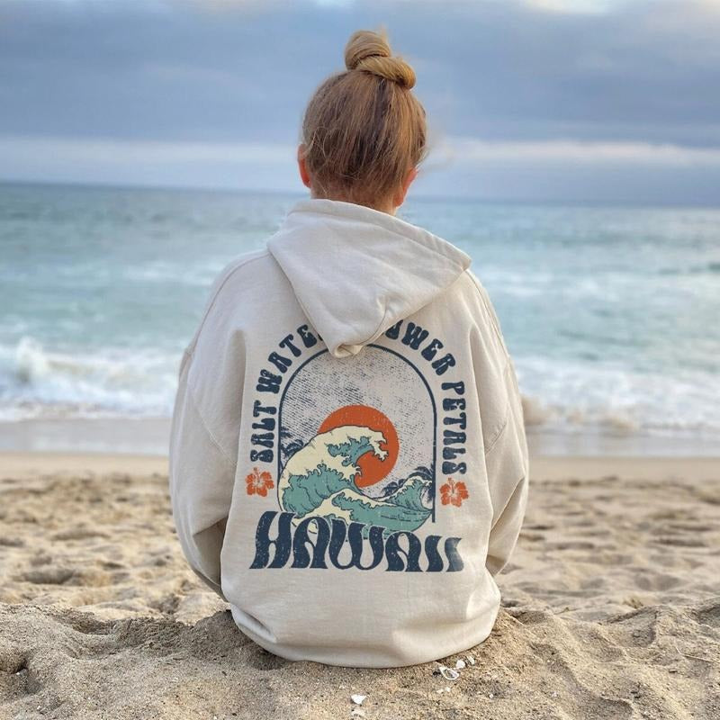 Hawaii Surf Hoodie, Coconut Girl Aesthetic Sweatshirt, Ocean Beach Hoodie, Siesta Beach Shirt, Summer Holiday Shirt,Trendy VSCO