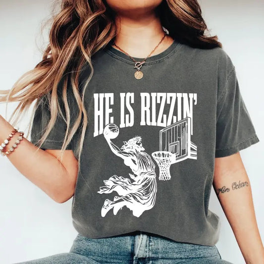 He Is Rizen T-Shirt, He Is Rizzen Jesus Shirt, He Is Rizen Funny Easter Shirt, Funny Easter Shirt, Easter Gift, Easter Day Gift, Hodie and Sweater, T-Shirt