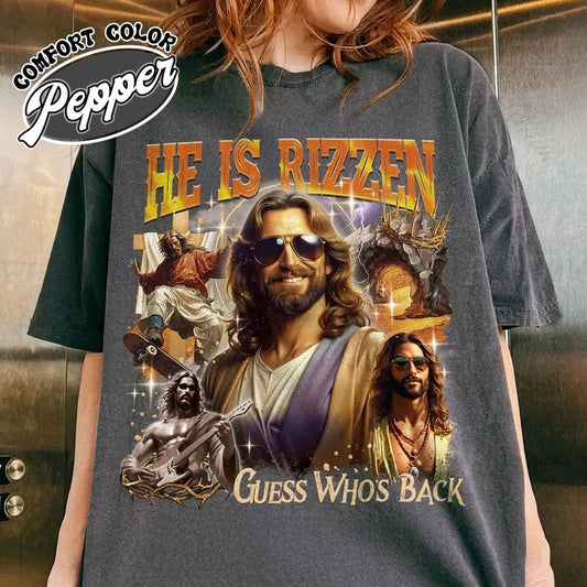 He Is Rizzen Shirt, He Is Rizzin, Funny Shirt of Jesus, Bootleg Jesus Shirt, Cool Christian, Funny Bootleg Jesus Shirt, Easter Religious Meme