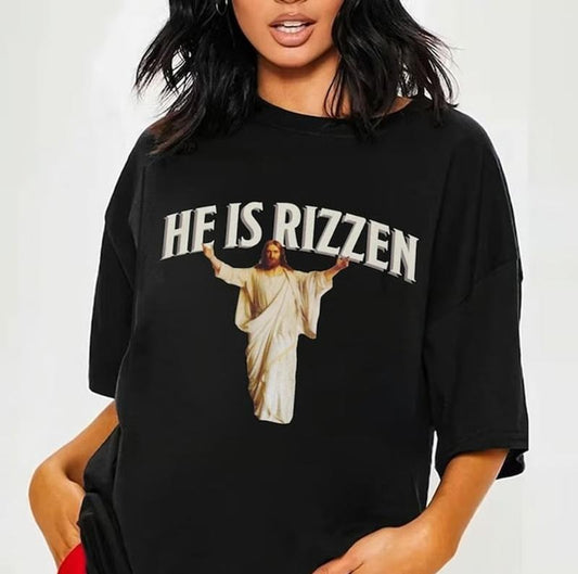He is Rizzen Meme Shirt, meme y2k, funny shirt, gag tee, meme shirt, joke shirt