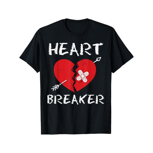 Heart Breaker Men T-Shirts, Funny Valentine'S Day Novelty Graphic Printed Tee, Short Sleeve Valentine'S Day Couple T-Shirt for Men Boyfriend Husband 100% Cotton made in usa