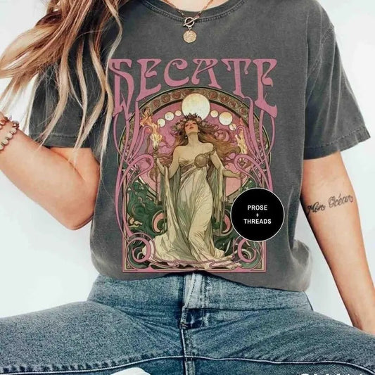 Hecate Shirt Divine Feminine Greek Mythology Hekate Hecate Moon Goddess Oympian Gods Medusa Persephone Light Academia Shirt