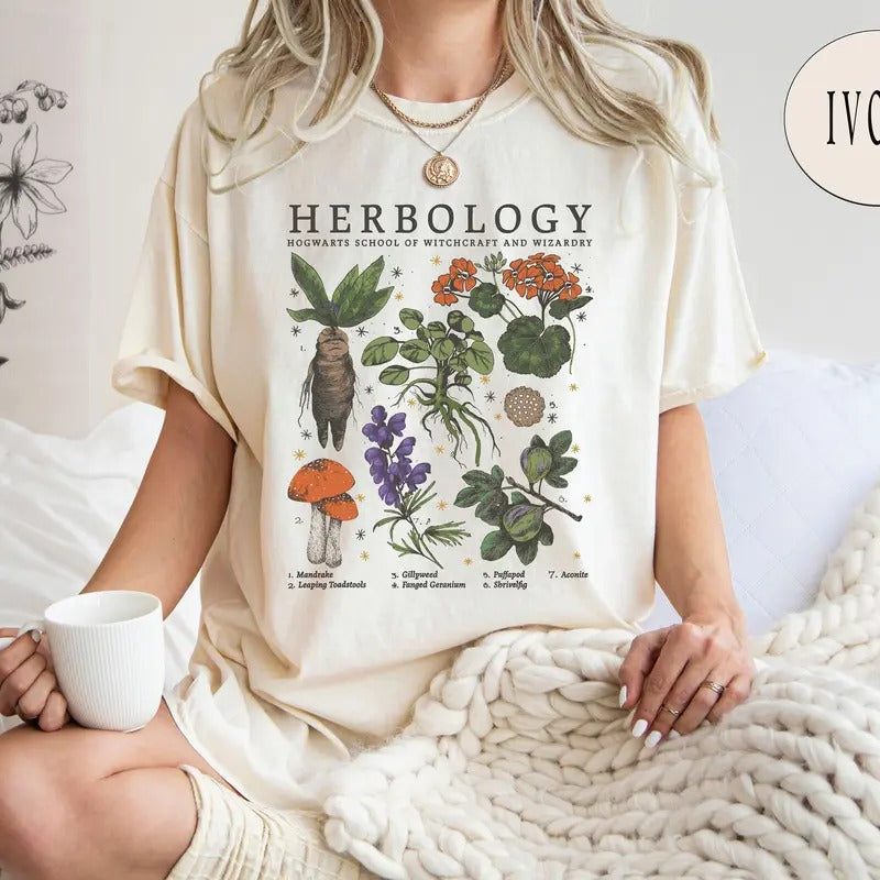 Herbology Plants Comfort Colors Shirt, Magical Herbs Shirt, Botanical T-shirt, Plant Lover Tee, Gardening Tee, Shirt for Plant Lover