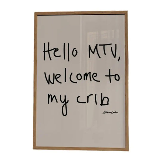 Hi Mtv, Welcome To My Crib Print, Mid Century Print, Aesthetic Wall Art Print, 70s Monochrome Wall Art, Bauhaus Art Print, Poster Prints No Frame, Vintage Poster Art, Gifts For Birthday Christmas
