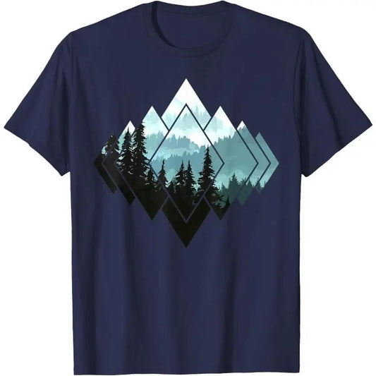 Hiking Camping Mountains Nature Trekking Hiking Gift T-Shirt Made in USA