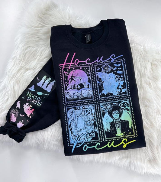 Hocus Pocus Kaleidoscope Halloween Sweatshirt or Hoodie Unisex  Womenswear Crewneck Casual Tshirt Top