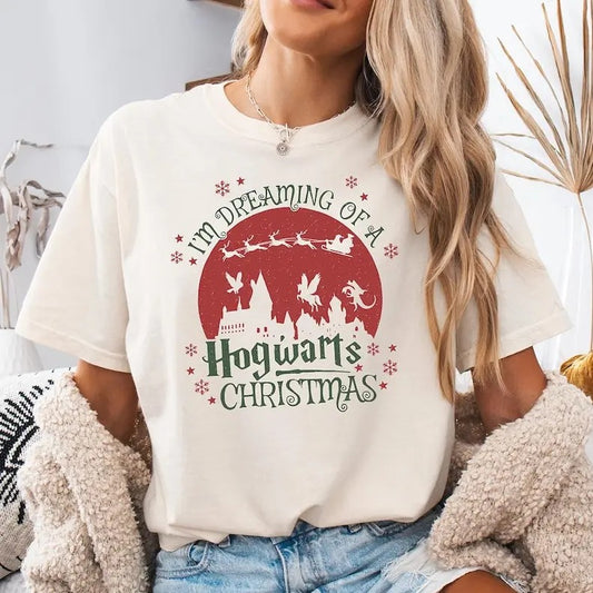 Hogwarts Christmas Shirt, Im Dreaming of a Wizard Christmas Tee, Funny Holiday Shirt, Christmas 2024 Shirt,