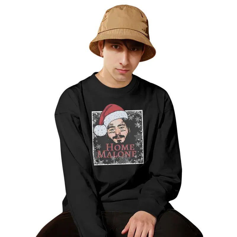 Home Malone Christmas Sweatshirt, Mix Of Movie And Music