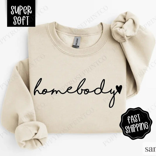 Homebody Sweatshirt, Cute Women's Crewneck, Trendy Women's Sweater