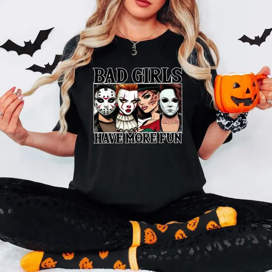 Horror Movie Tshirt, Halloween Bad Girls Tshirt, Friend Horror Tshirt, Gangster Tshirt, Horror Characters Tshirt, Unisex Short Sleeve Tee Shirt