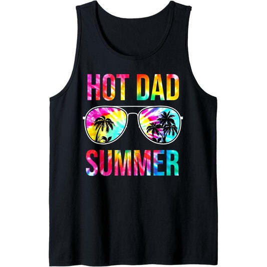 Hot Dad Summer Family Matching Sunglasses Tie Dye Funny Dad Tank Top made in usa