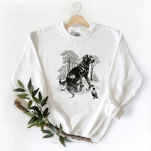 Hound and duck, hunter Unisex Tshirt Sweatshirt Hoodie, for duck hunters, husbands and Mallard duck lovers Cotton Menswear