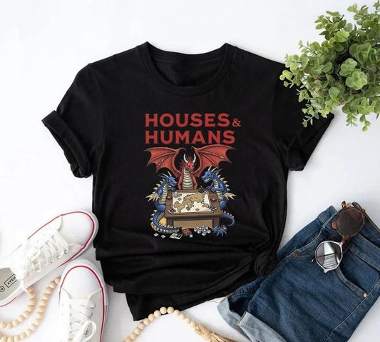 Houses And Humans Dungeons and Dragons T-Shirt Sweatshirt Hoodie, DND Houses And Humans Parody Funny Dungeons Roleplay Game, Dungeons And Dragons Game Best Gift Shirt, Dnd Sweatshirt, Dungeon Master Shirt, RPG Shirt, TTRPG, D&D Shirtstyle{n002}2