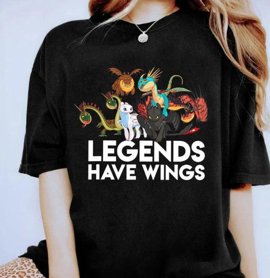 How To Train Your Dragons 3 Hidden World Legends Have Wings T-Shirt Top Womenswear  Underwear
