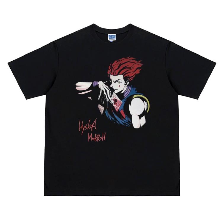 Hunter x Hunter "Hisoka" Vintage Oversized Tee Anime T-shirt 100% Cotton Original Design Men's Top HxH Streetwear Casual Menswear Tshirt