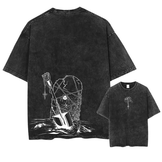 Hunter x Hunter Anime Vintage Oversized Washed Tee Unisex Heavy Cotton T-Shirt, Special Graphic Design, Classic Style for Anime Fans