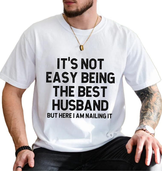 Husband Gift From Wife, New Husband Birthday Gift For Him, Husband T Shirt, Newly Married Shirt For Husband, Unisex Short Sleeve Tee, Casual Clothing Menswear Top Cotton Tshirt Sport Soft