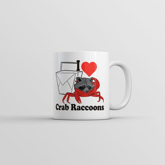 I Heart Crab Raccoons Mug Funny Sarcastic Novelty Coffee Cup-11oz Funny Coffee Mugs Ceramic Printed Drinkware Cup