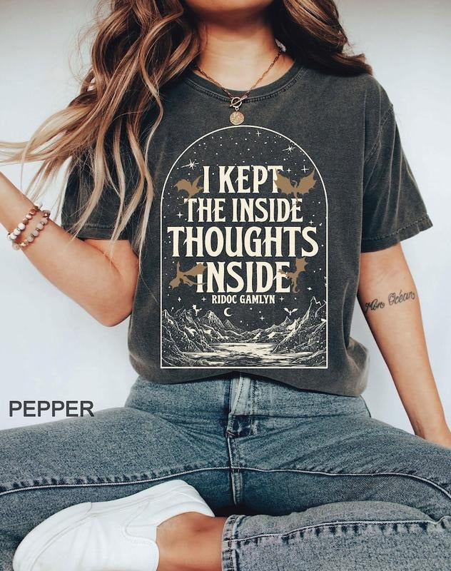 I Kept The Inside Thoughts Inside Shirt, Basgiath War College, Fourth Wing Shirt, Onyx Storm Shirt, Quest Squad Shirt, Dragon Rider Shirt