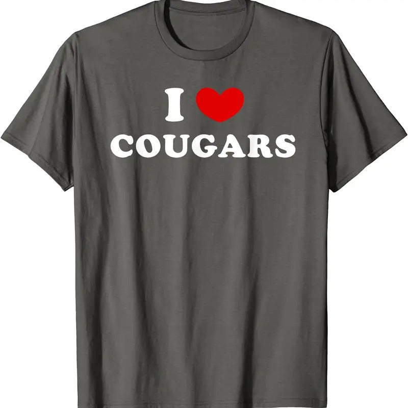 I Love Cougars Shirt, I Heart Cougars T-Shirt | Unisex Cotton Tee, Size S-5XL