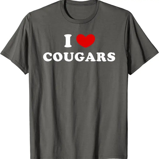 I Love Cougars Shirt, I Heart Cougars T-Shirt | Unisex Cotton Tee, Size S-5XL