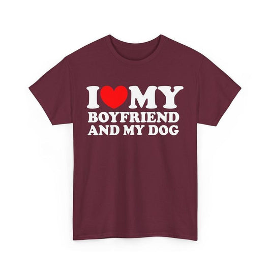 I Love My Boyfriend And My Dog I Heart My Boyfriend Shirt Gift For Her Gift For Girlfriend Personalized Couples Valentine's Day Gift Tee  T-shirt, sweater and Hoodie