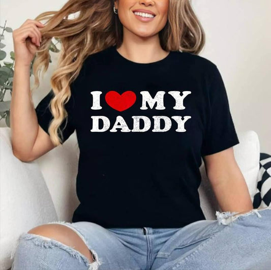 I Love My Daddy T-Shirt | Cotton 100%, Crewneck, Top Womenswear