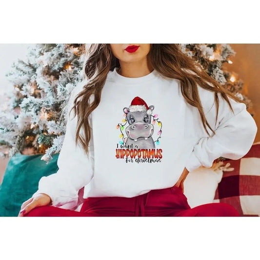 I Want A Hippopotamus For Christmas Sweatshirt,Christmas Hippopotamus Shirt,Funny Christmas Gift Shirt,Christmas Family Shirt,Holiday Gift