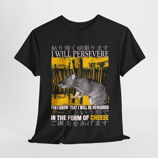 I Will Persevere Vintage Japanese Rat T-Shirt