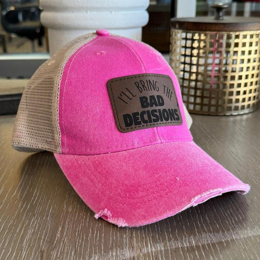 I'll Bring The Bad Decisions Patch Hat, Unisex, Adams' Cool Mesh Lining, High Quality Embroidery