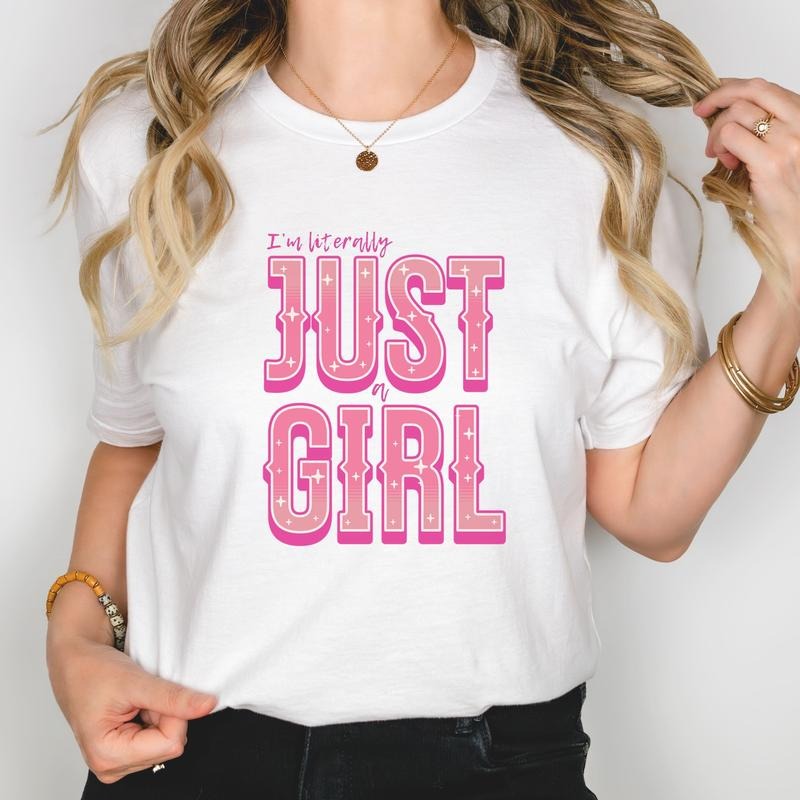 I'm Literally Just A Girl Shirt, Coquette Aesthetic, Trending Viral Shirt, Cute Graphic Tees Trending, Unisex T-Shirt, Gifts For Teen Girl Besties, Short Sleeve Tee Shirt, Women Gifts, Gifts For Birthday