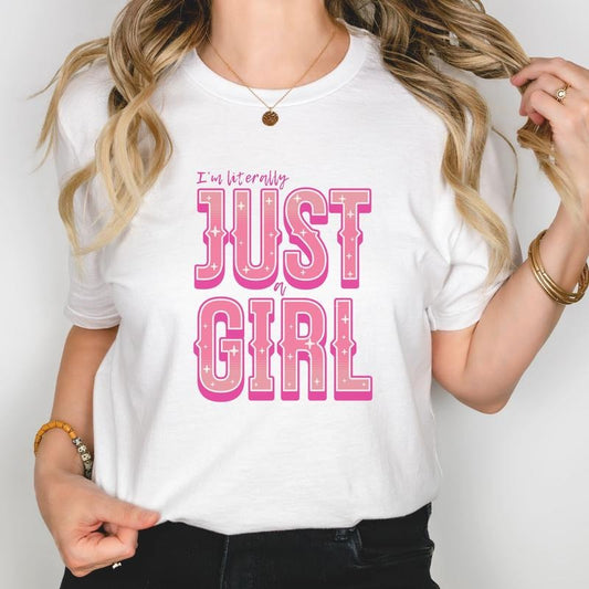 I'm Literally Just A Girl Shirt, Coquette Aesthetic, Trending Viral Shirt, Cute Graphic Tees Trending, Unisex T-Shirt, Gifts For Teen Girl Besties, Short Sleeve Tee Shirt, Women Gifts, Gifts For Birthday