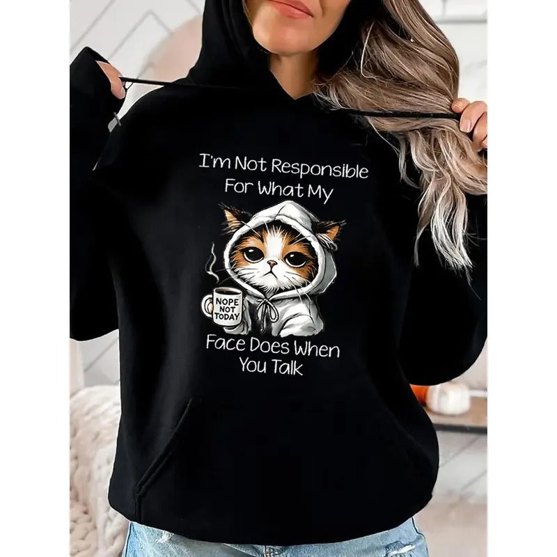 I'm Not Responsible for, Funny Hoodie Casual Street Style Fleece Fabric Pullover Hooded Sweatshirt for Women for Men, Perfect Gift