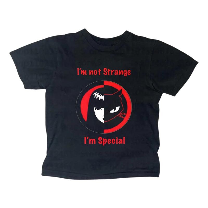I'm not Strange Baby Tee, Gothic Emo Girl Baby Tee, Y2k Top Women Streetwear, Grunge 2000s, Women Fitted T-Shirt, Gift For Girlfriend Womenswear Summer