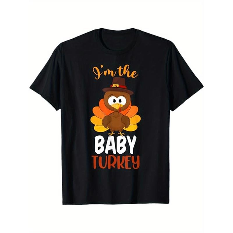 I'm the Turkey Costume Fall Funny Thanksgiving Family T-Shirt, 100% Cotton, Halloween Thanksgiving Christmas Gift for Men Women Dad Mom Friends, S-XXXL, Black made in usa