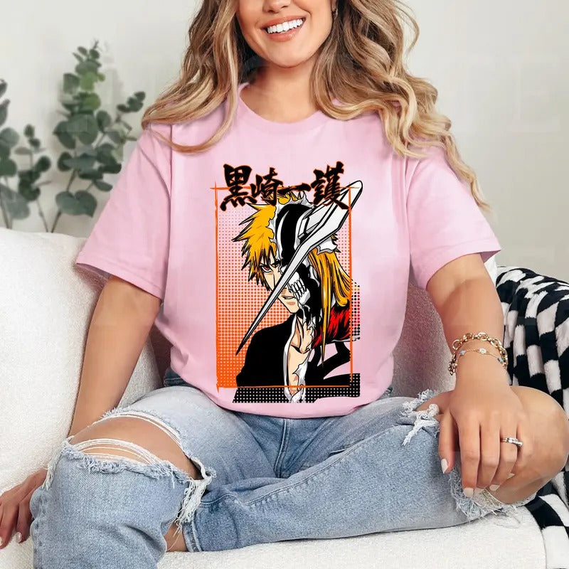 Ichigo Bleach Bankai Anime Tshirt Crewneck Hoodie Comfort Cotton