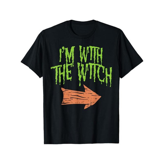 Im With The Witch Funny Husband Halloween Costume Couple Men T-Shirt made in usa