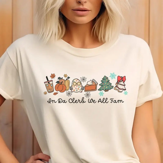 In Da Clerb We All Fam Tee Holiday In Da Clerb Tshirt Thanksgiving Christmas Holiday Sweatshirt Hallothankmus Top Womens Holiday Shirt