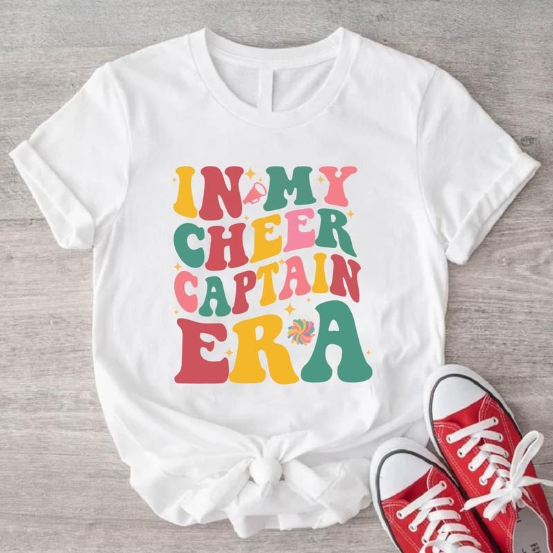 In My Cheer Captain Era Shirt, Cheering Leader T-Shirt, Matching Cheer Squad Shirt, Sport Lover Gift Tee, Cheer Coach Birthday Gift Tee, Cheer Team Tees.