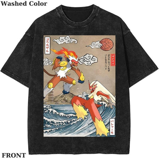 Infernape vs Blaziken Pokemon Graphic Shirt, Pokemon T-Shirt, PKM Shirt, Anime Funny Shirt, Vintage Tee Menswear Womenswear Streetwear Cotton Comfort