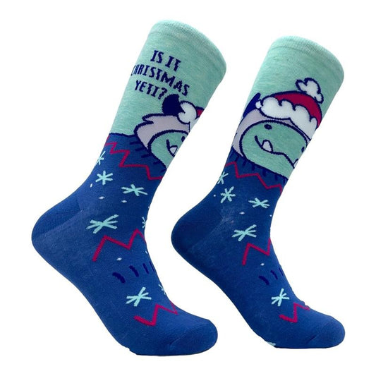 Is It Christmas Yeti Socks Funny Cute Xmas Abominable Snowman Bigfoot Joke Footwear Funny Socks
