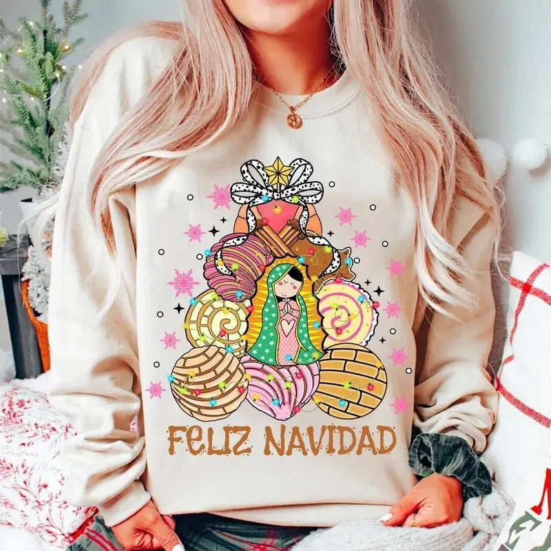 It's Abuelita And Pan Dulce Season Tshirt Sweatshirt, Coquette Mexican, Tis The Season, Conchas Y Cafecito, Unisex Sweater Pullover Tee