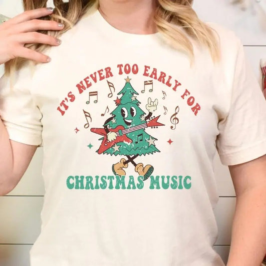 It's Never Too Early For Christmas Music Shirt,  Christmas Music Shirt, Christmas Music Lover Shirt, Retro Christmas Music Shirt, Retro Xmas