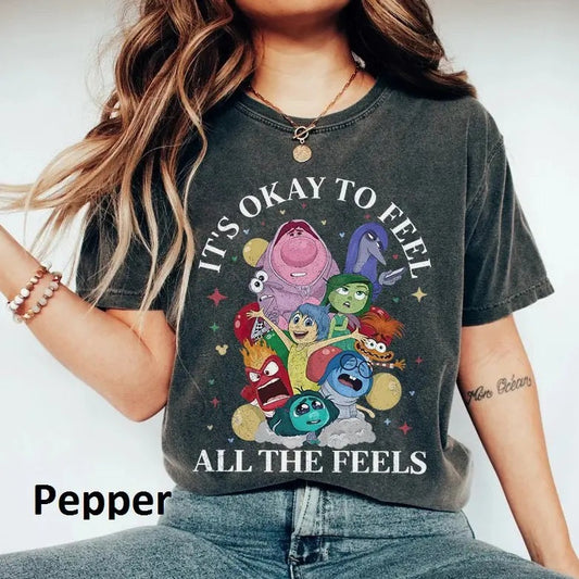 It's Okay To Feel All The Feels Shirt, Emotions Portrait Shirt, Mental Health Awareness Shirt, Viral Shirt, Trending Tee, Gift For Fan, Unisex T-Shirt, Gifts For Men Women, Short Sleeve Tee Shirt, Gifts For Birthday Fathers Day Christmas