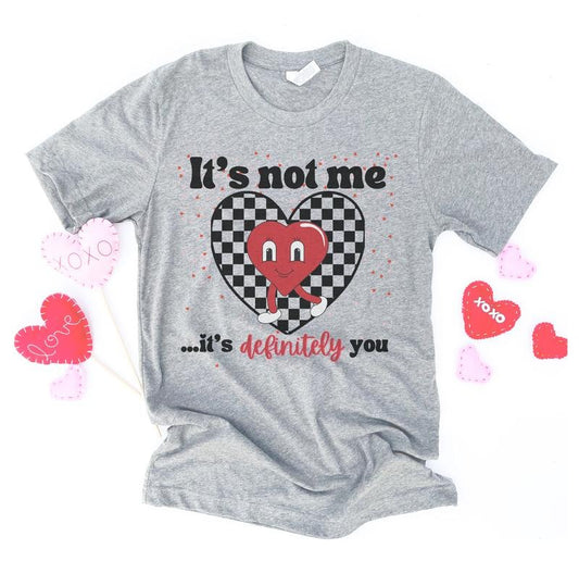 Its Not Me T-Shirt Funny Vday Tshirt Valentines Day Tee Funny Sarcastic Shirt Soft Print T-Shirt Sarcastic Funny Tshirt Valentines Day Shirt Sublimation Print Tee Casual Comfort