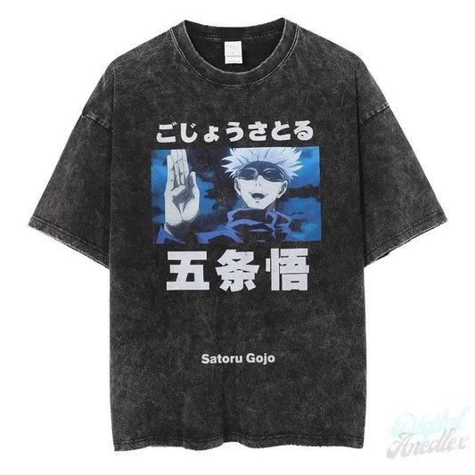 JJK Anime Japanese Shirt, Vintage Anime Shirt, Manga Shirt, Retro and Vintage Style, Anime Washed T-shirt Cotton Menswear